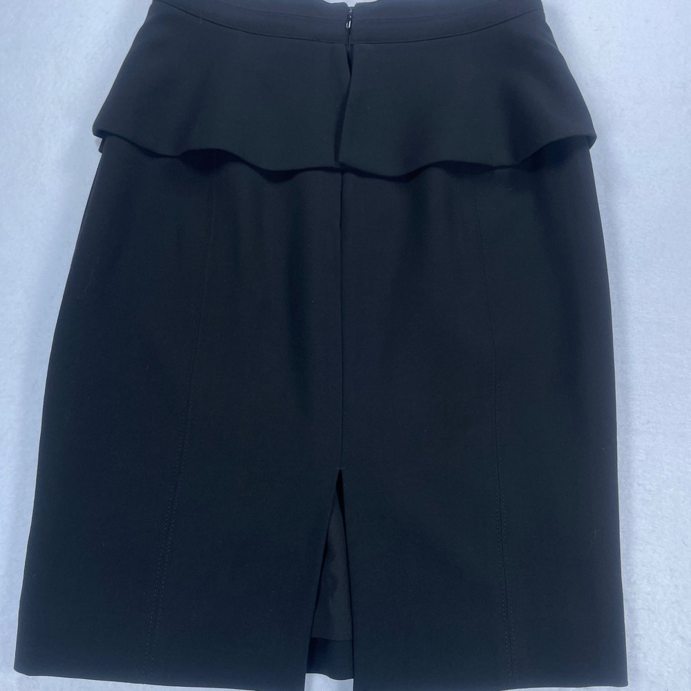 White House Black Market Black Peplum Back Pencil Skirt Size 8 Workwear Business - Picture 6 of 11